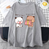 Mocha and Tofu Panda Bear Surprise Tee-Enchanted peach