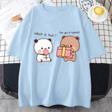 Mocha and Tofu Panda Bear Surprise Tee-Enchanted peach