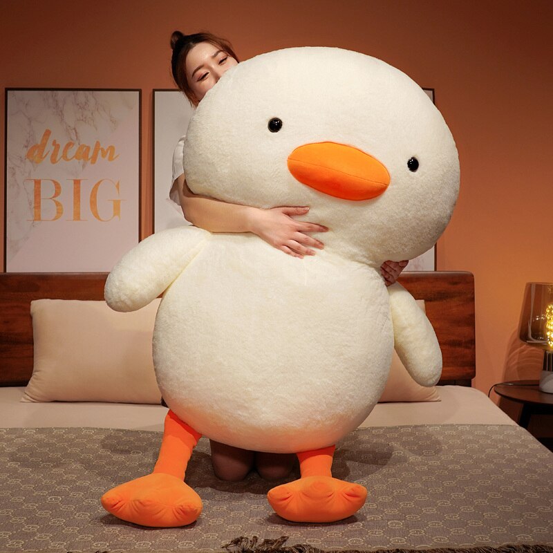 Mochi the Cute White Duckling Plushie-Enchanted peach