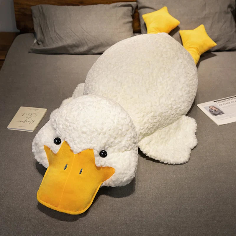 Molly the Giant Fluffy White Duck Plushie-Enchanted peach