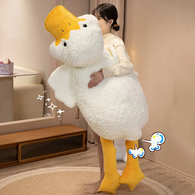 Molly the Giant Fluffy White Duck Plushie-Enchanted peach