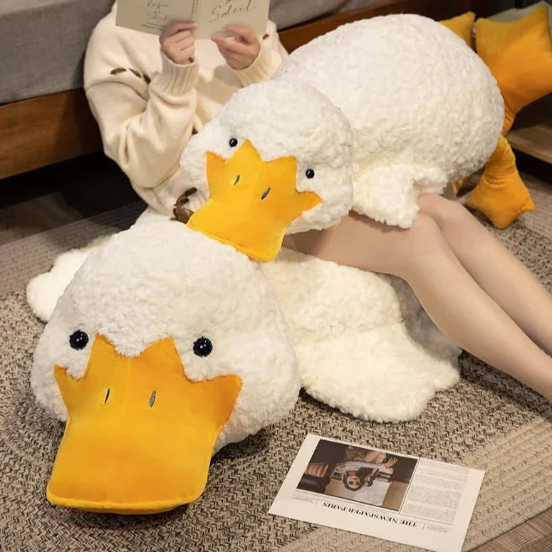 Molly the Giant Fluffy White Duck Plushie-Enchanted peach