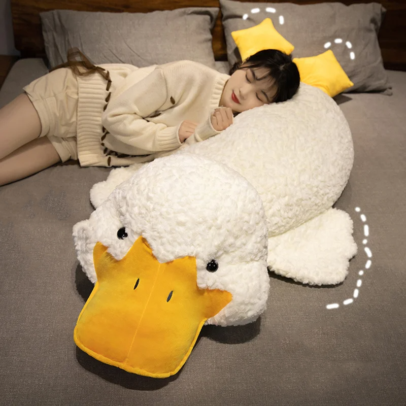 Molly the Giant Fluffy White Duck Plushie-Enchanted peach