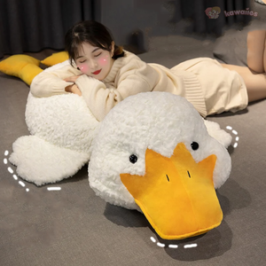 Molly the Giant Fluffy White Duck Plushie-Enchanted peach