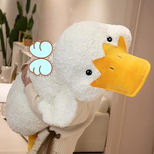 Molly the Giant Fluffy White Duck Plushie-Enchanted peach