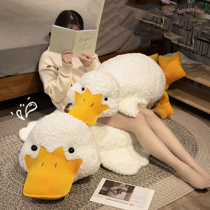 Molly the Giant Fluffy White Duck Plushie-Enchanted peach