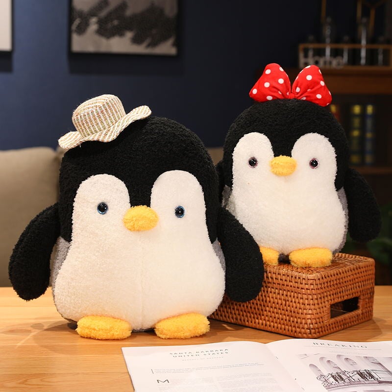 Mumble and Frosty the Fluffy Penguin Plushie-Enchanted peach