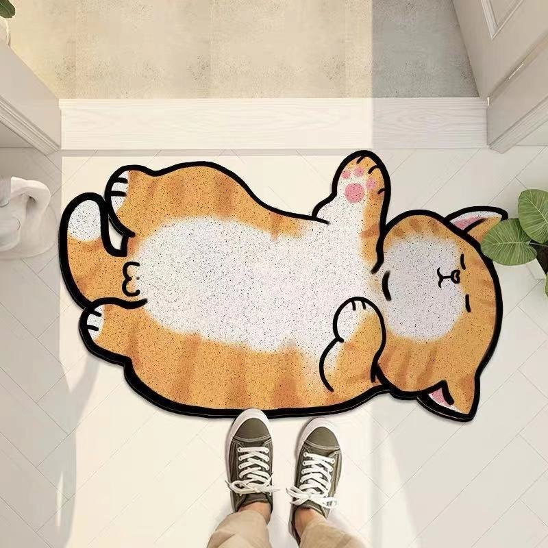 My Cute Animal Shape Floor Mat-Enchanted peach