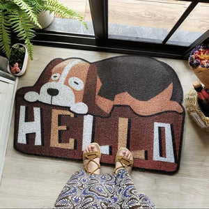 My Cute Animal Shape Floor Mat-Enchanted peach