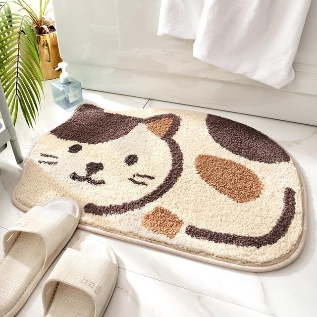 My Cute Cat Shaped Bathroom Mat-Enchanted peach