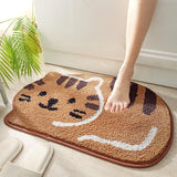 My Cute Cat Shaped Bathroom Mat-Enchanted peach