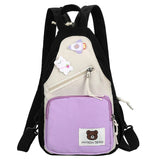 Myron Bear Colour Block Mini Backpack-Enchanted peach