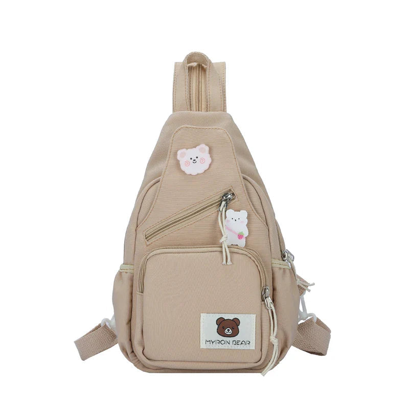 Myron Bear Colour Block Mini Backpack-Enchanted peach