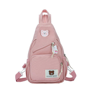 Myron Bear Colour Block Mini Backpack-Enchanted peach