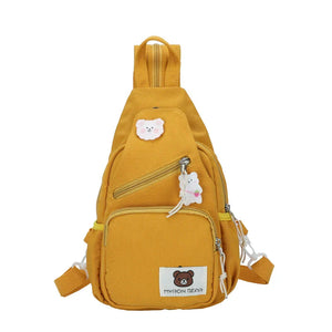 Myron Bear Colour Block Mini Backpack-Enchanted peach