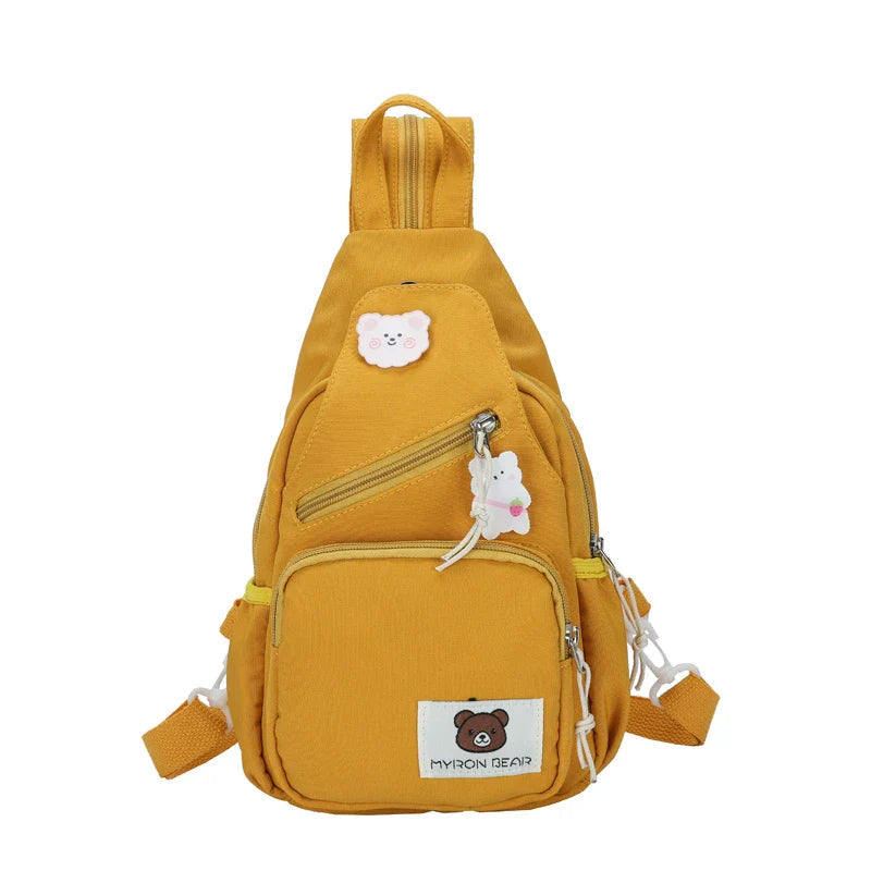 Myron Bear Colour Block Mini Backpack-Enchanted peach