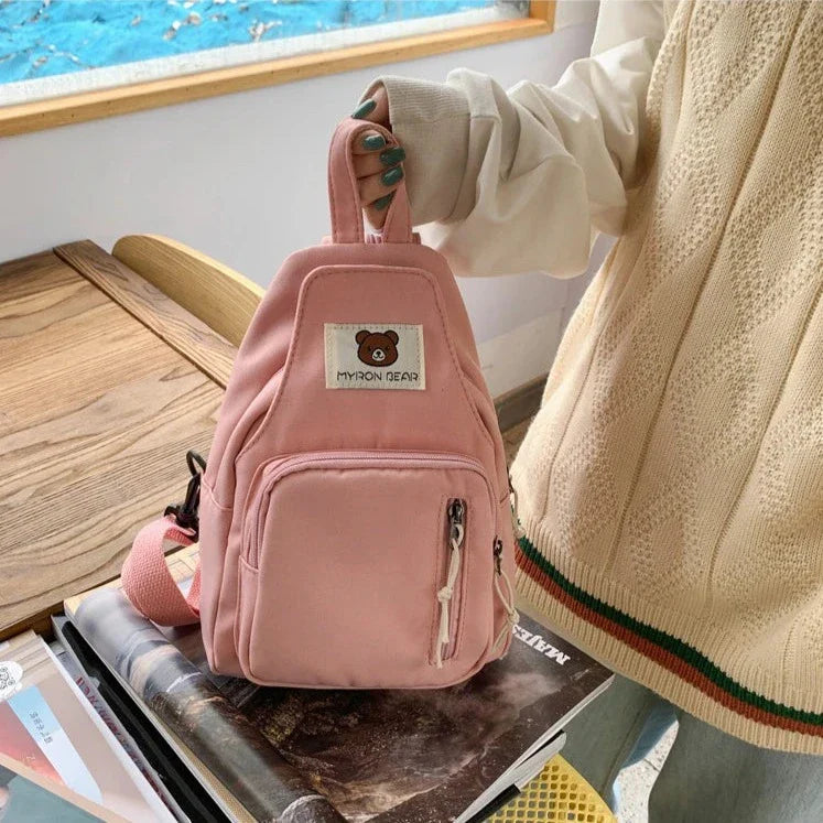 Myron Bear Mini Backpack-Enchanted peach