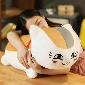 Natsume Yuujinchou Nyanko Cat White Black Plushie-Enchanted peach