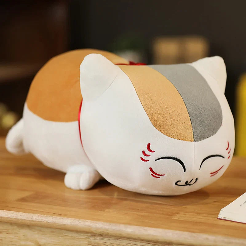 Natsume Yuujinchou Nyanko Cat White Black Plushie-Enchanted peach