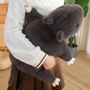 Nibbles the Black Rat Plush-Enchanted peach