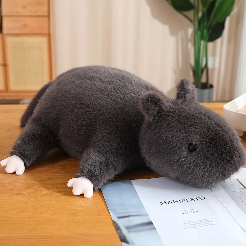 Nibbles the Black Rat Plush-Enchanted peach