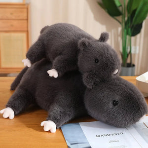 Nibbles the Black Rat Plush-Enchanted peach