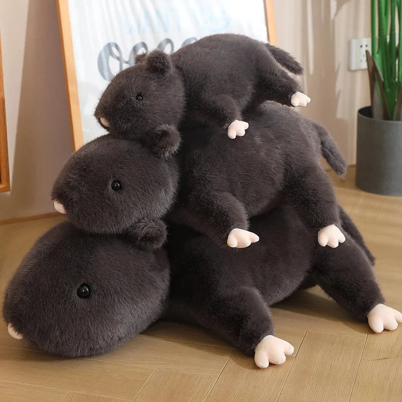 Nibbles the Black Rat Plush-Enchanted peach