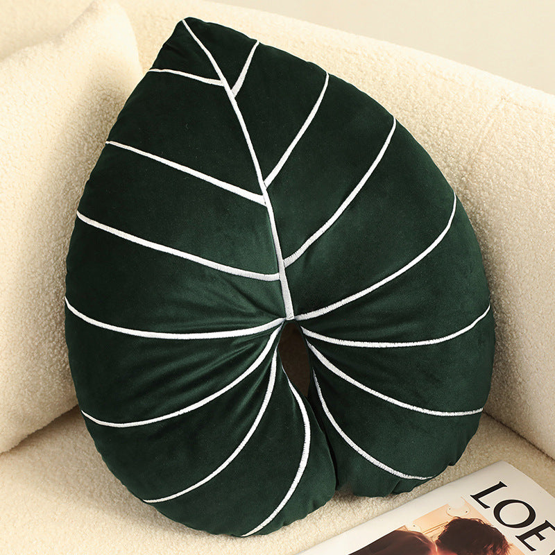 Nordic Green Lifelike Leaf Plushies Pillow-Enchanted peach