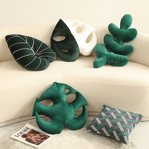 Nordic Green Lifelike Leaf Plushies Pillow-Enchanted peach