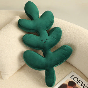 Nordic Green Lifelike Leaf Plushies Pillow-Enchanted peach