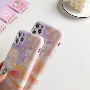 Nostalgic Lilac Dreamy Clouds iPhone Case-Enchanted peach