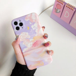 Nostalgic Lilac Dreamy Clouds iPhone Case-Enchanted peach