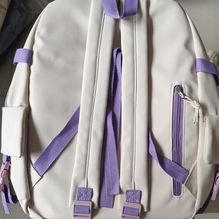 Nylon Study Besties Backpack-Enchanted peach