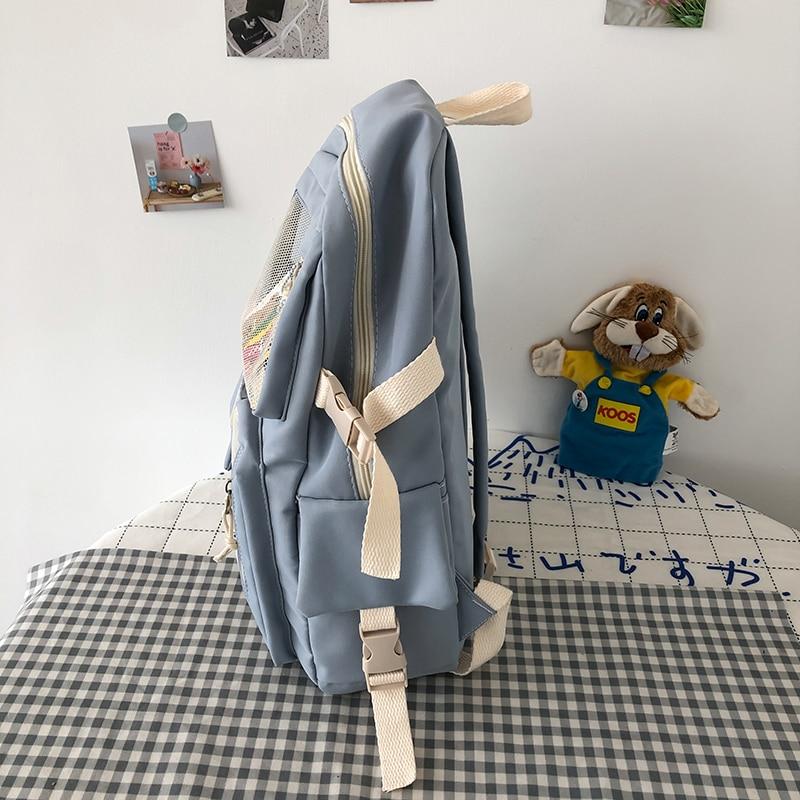 Nylon Study Besties Backpack-Enchanted peach