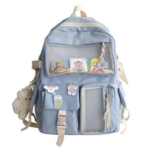 Nylon Study Besties Backpack-Enchanted peach