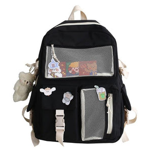 Nylon Study Besties Backpack-Enchanted peach