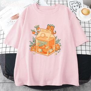 Orange Juice Kawaii Unisex Tee-Enchanted peach