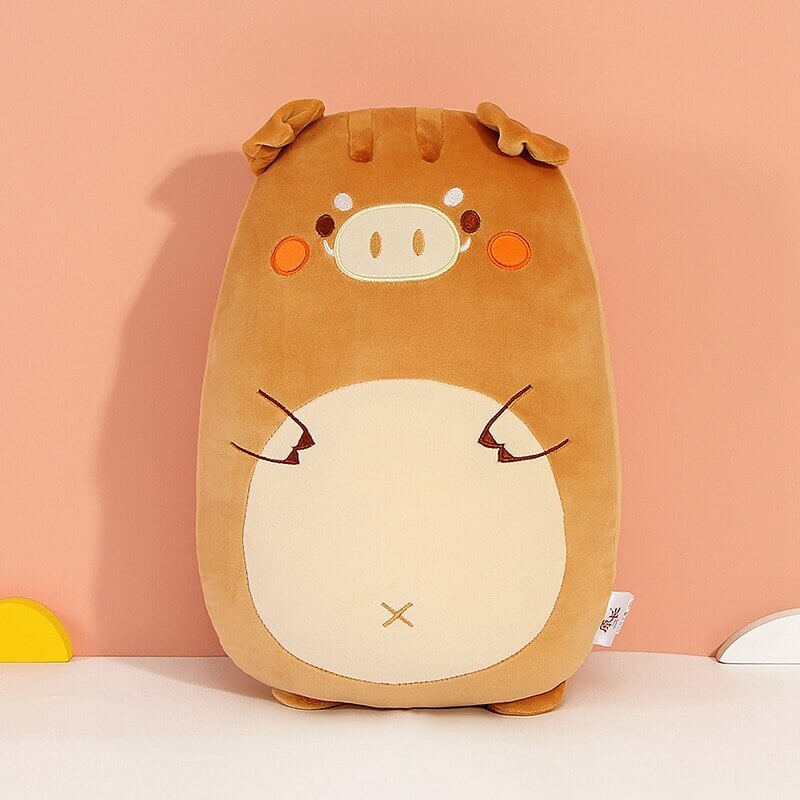 Pancake shaped Wild Animals Plushie Collection-Enchanted peach