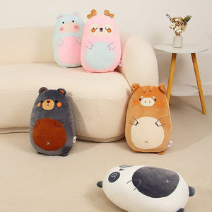 Pancake shaped Wild Animals Plushie Collection-Enchanted peach