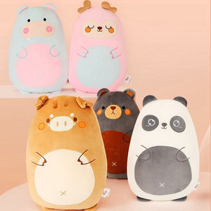 Pancake shaped Wild Animals Plushie Collection-Enchanted peach