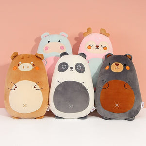 Pancake shaped Wild Animals Plushie Collection-Enchanted peach