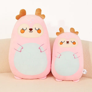 Pancake shaped Wild Animals Plushie Collection-Enchanted peach