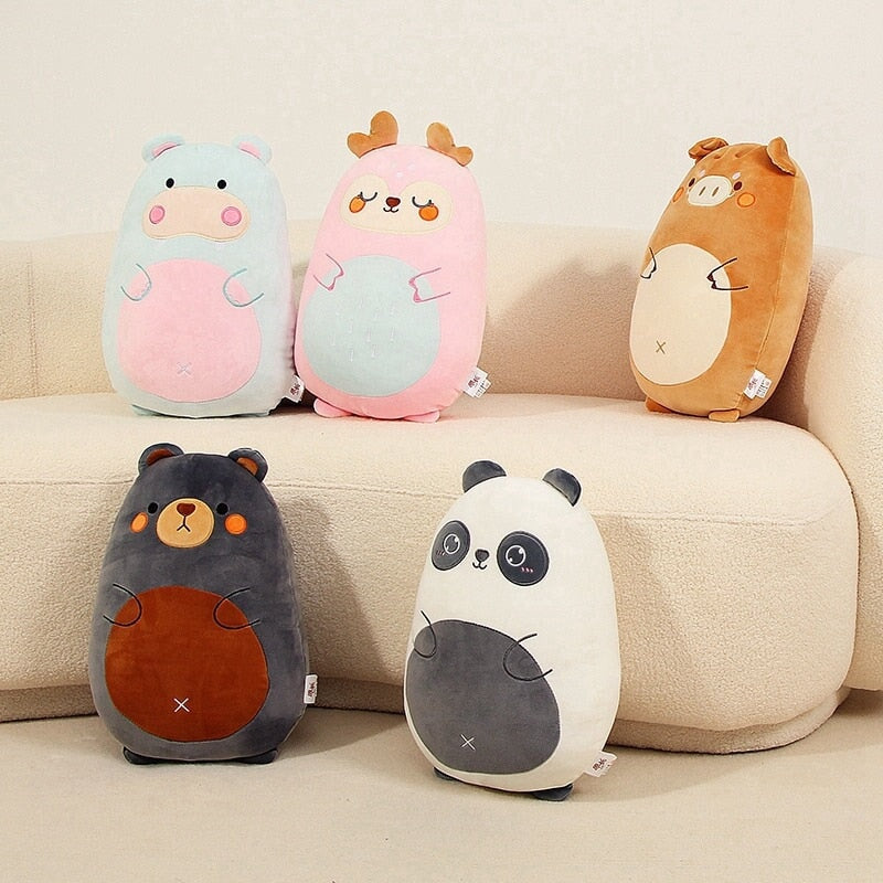 Pancake shaped Wild Animals Plushie Collection-Enchanted peach