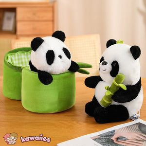 Panda & Bamboo Buddy Plushies-Enchanted peach