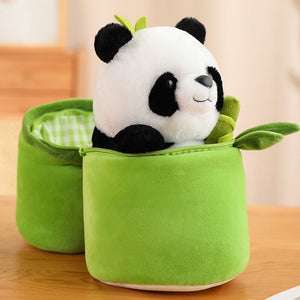 Panda & Bamboo Buddy Plushies-Enchanted peach