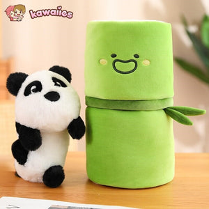 Panda & Bamboo Buddy Plushies-Enchanted peach