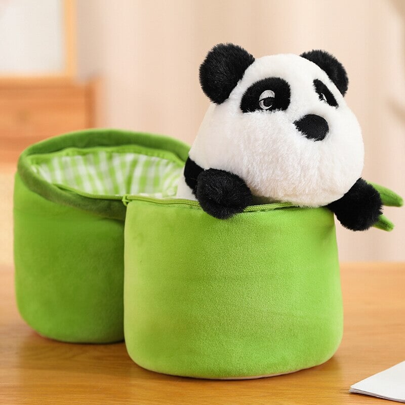 Panda & Bamboo Buddy Plushies-Enchanted peach