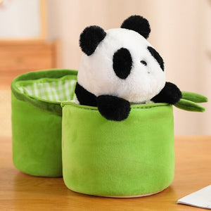 Panda & Bamboo Buddy Plushies-Enchanted peach