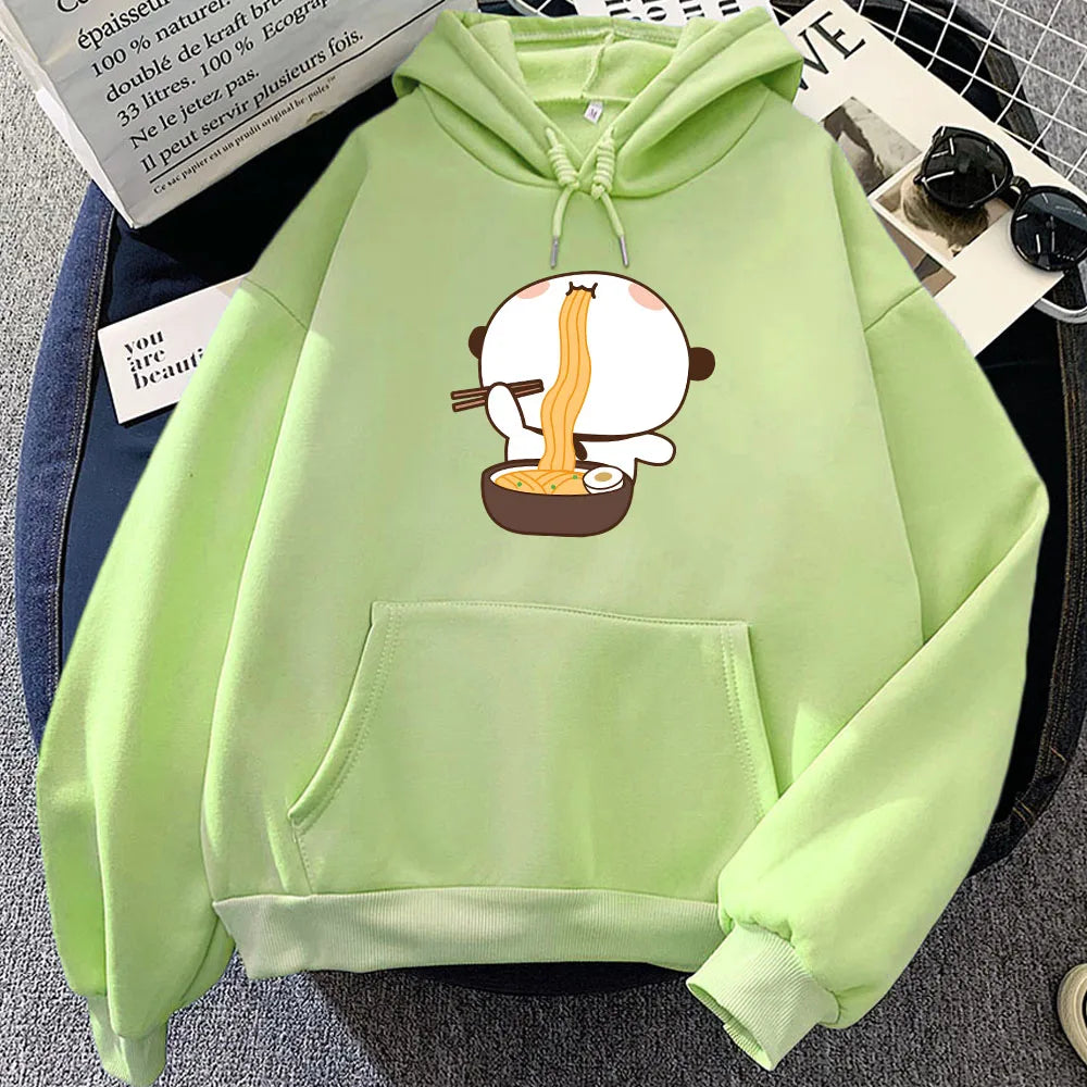 Panda Eating Ramen Unisex Hoodie-Enchanted peach