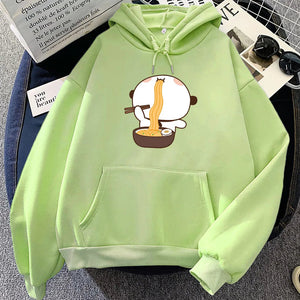 Panda Eating Ramen Unisex Hoodie-Enchanted peach